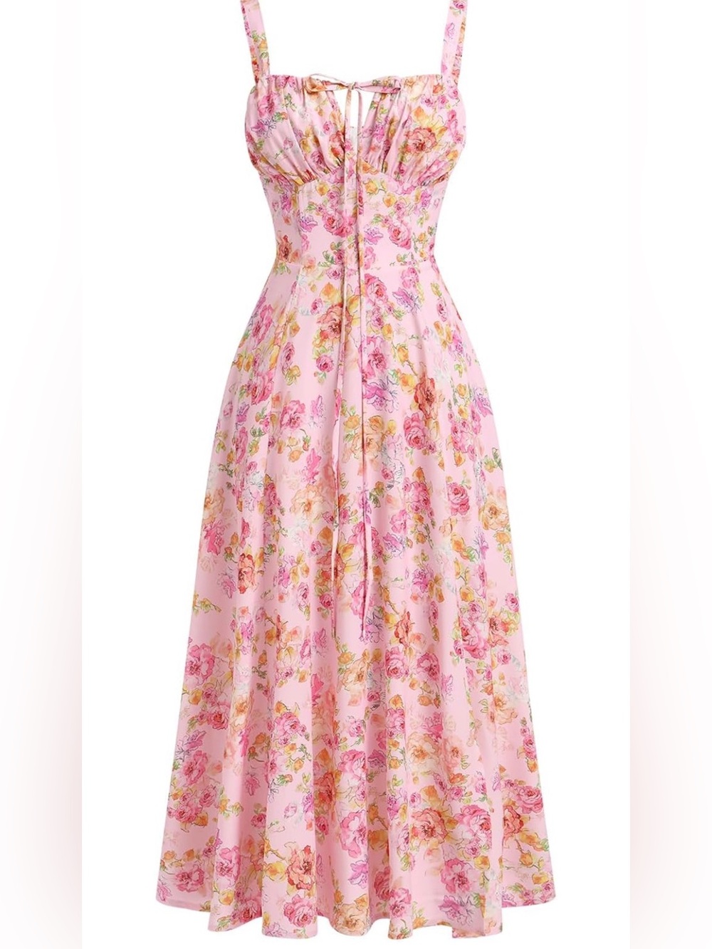 Floral Pink Halter Maxi Dress